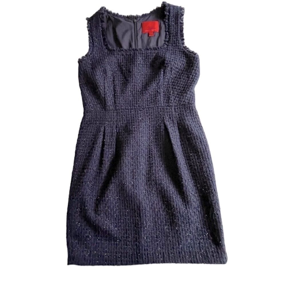 Z Spoke by Zac Posen Navy Textured Sleeveless Sheath Dress
